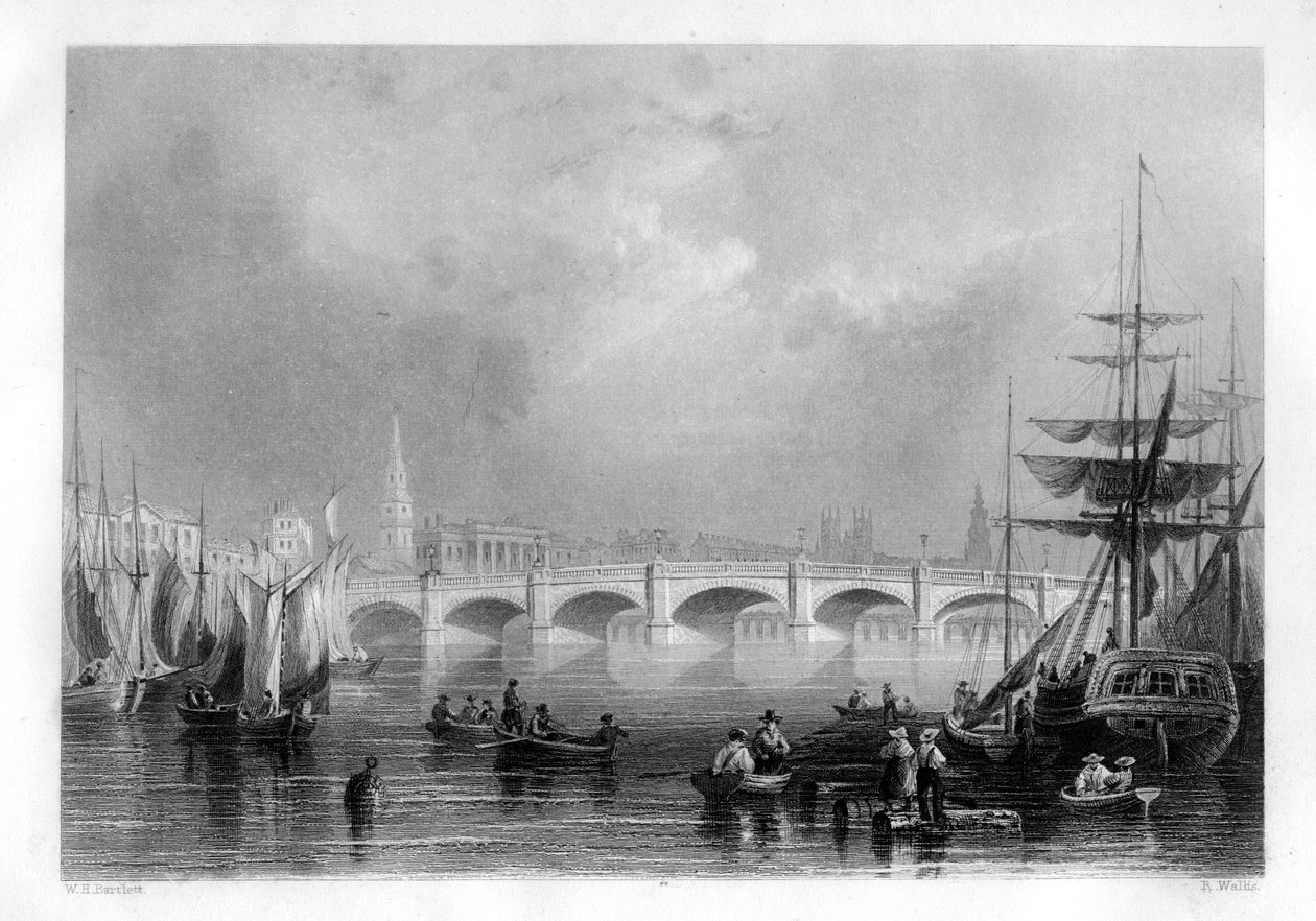 Die Brücke und der Broomielaw-Kai, Glasgow, Schottland, 1886 von R. Wallis