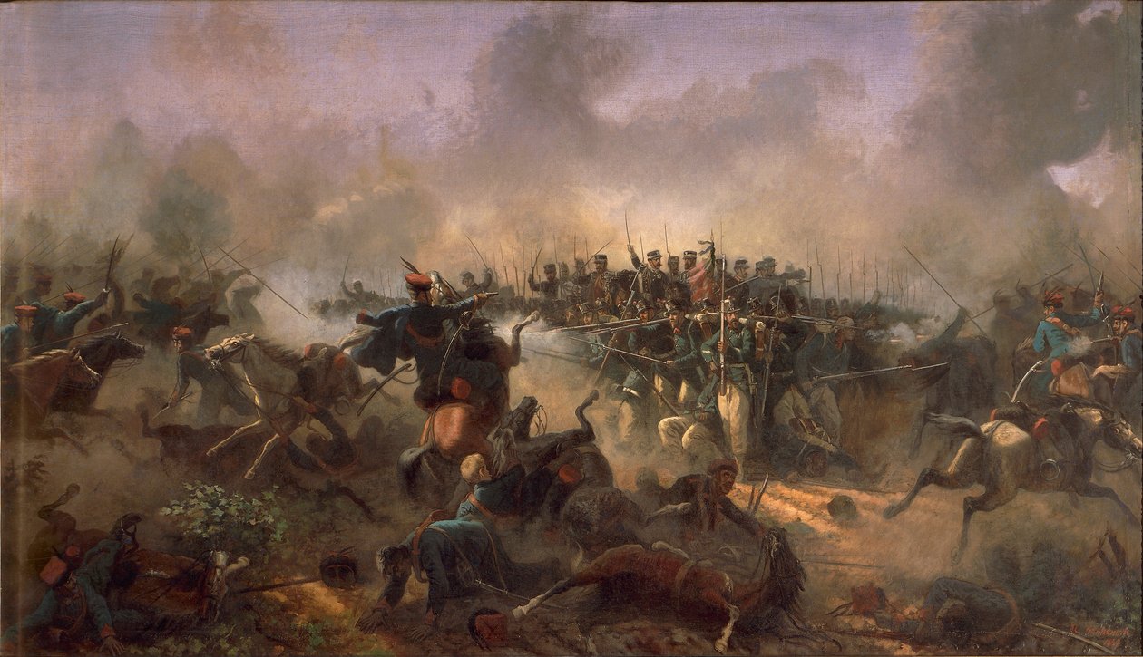 Dritter Unabhängigkeitskrieg, Prinz Umberto auf dem Platz von Villafranca, 24. Juni 1866 von Raffaele Pontremoli