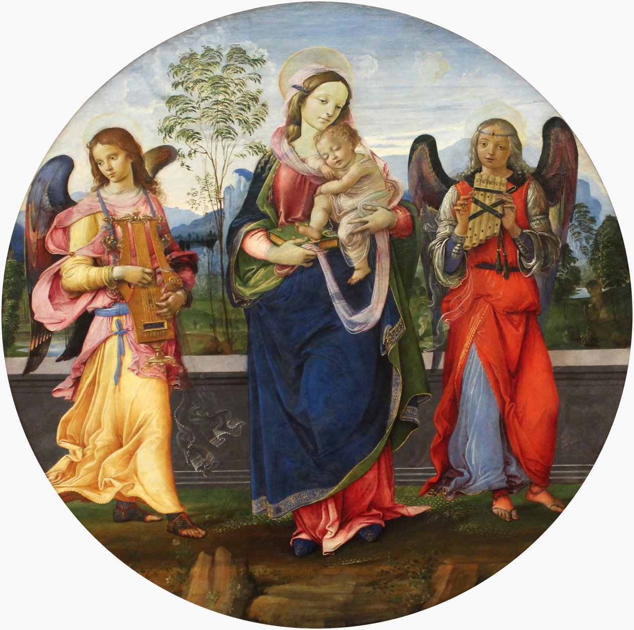Madonna und Kind mit zwei musizierenden Engeln von Raffaellino del Garbo