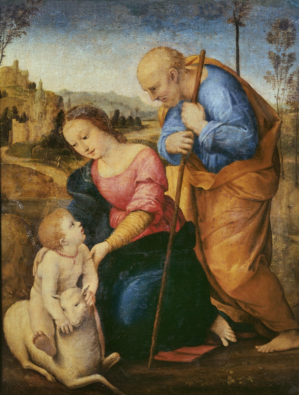Die Heilige Familie mit einem Lamm von Raffaello Sanzio Raphael
