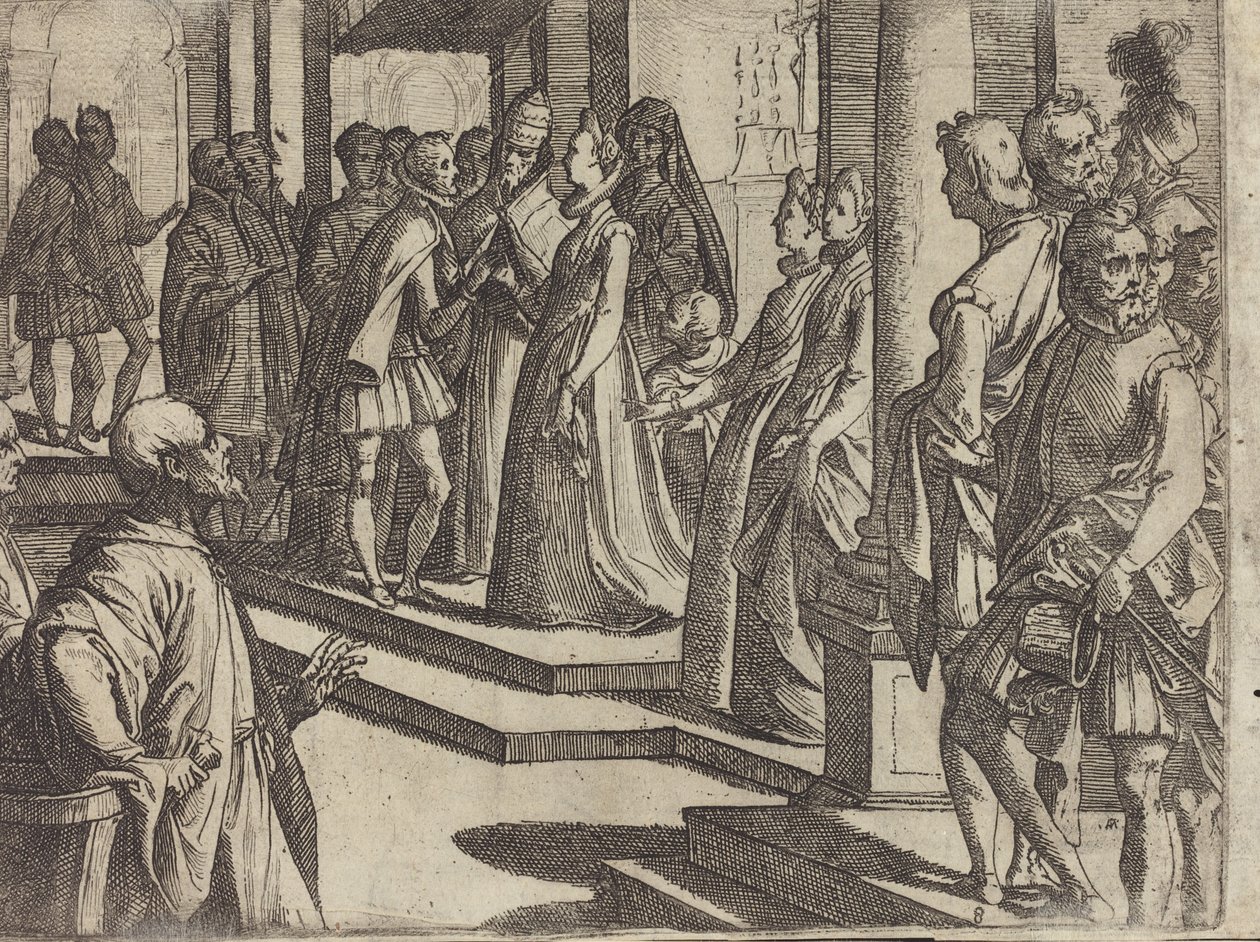 Die Verlobung von Margarete von Österreich mit Philipp III., König von Spanien [verso] von Raffaello Schiaminossi
