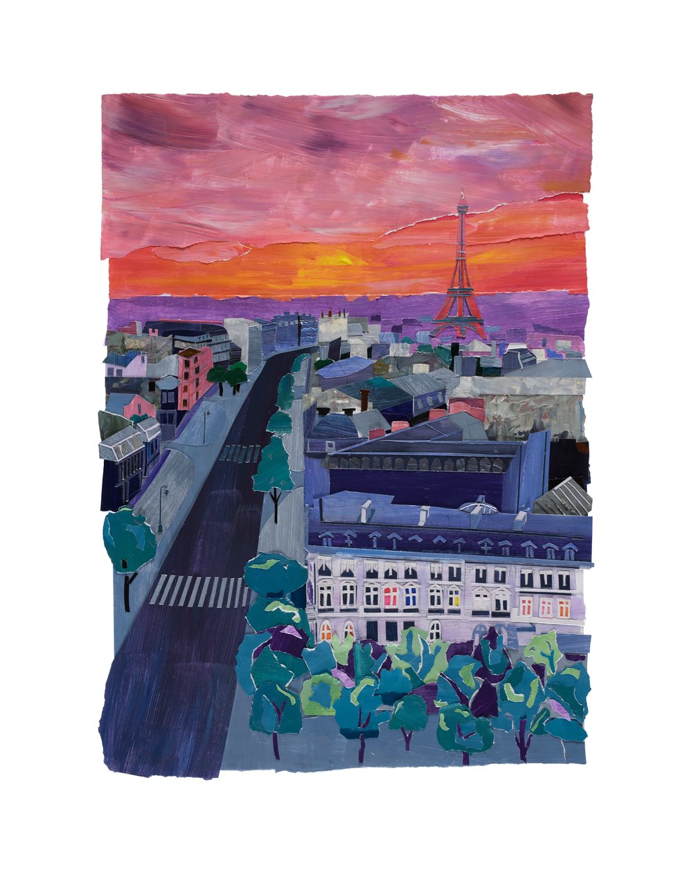 Paris in der Dämmerung, 2021 von Raina Goran
