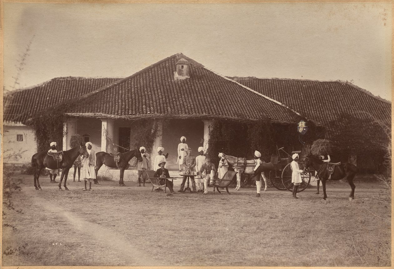 Dr. Morris und Gesellschaft, Jhansi (recto) von Raja Deen Dayal