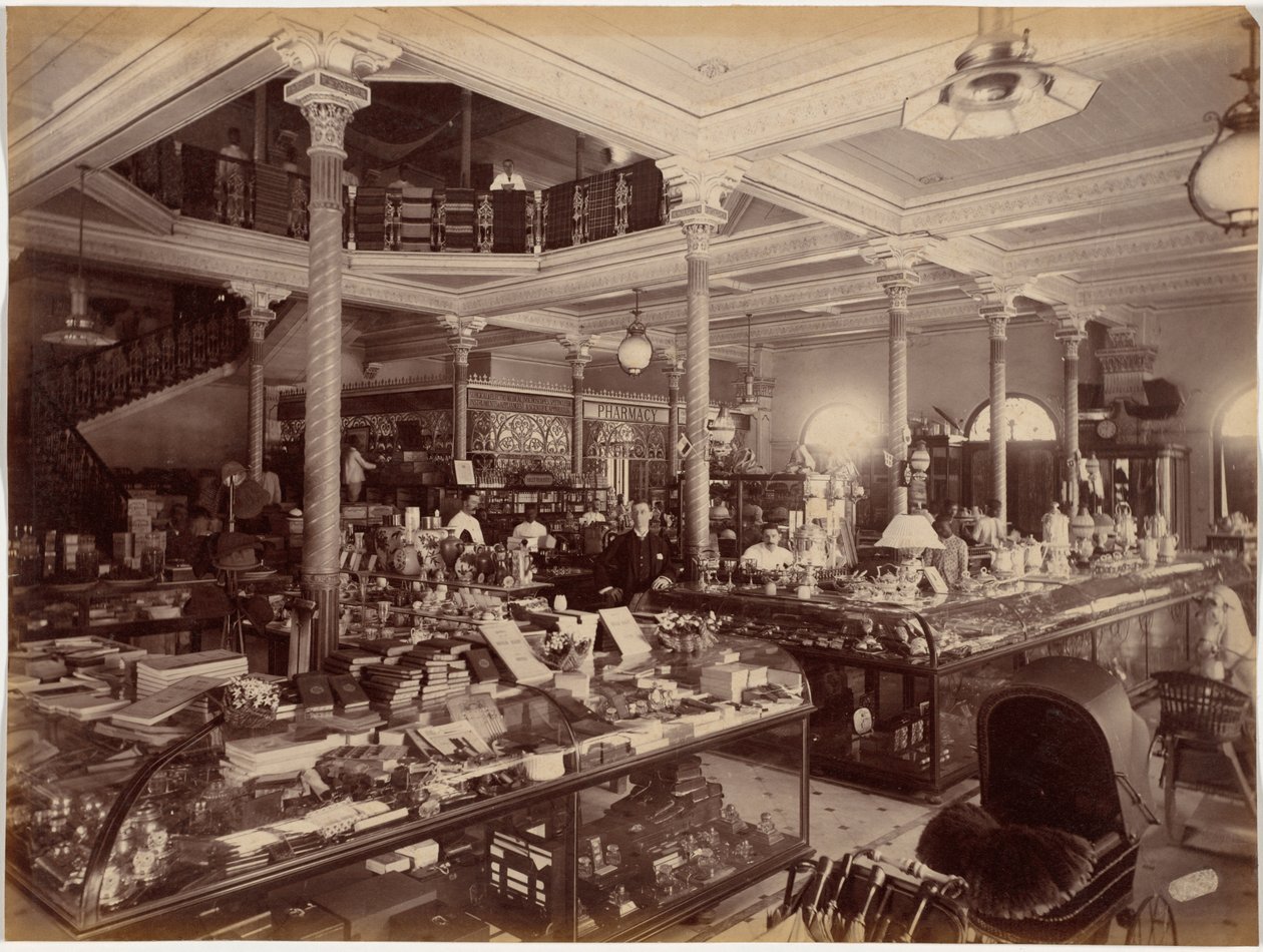 Das Geschäft von Treacher and Co. im Fort, Bombay von Raja Deen Dayal