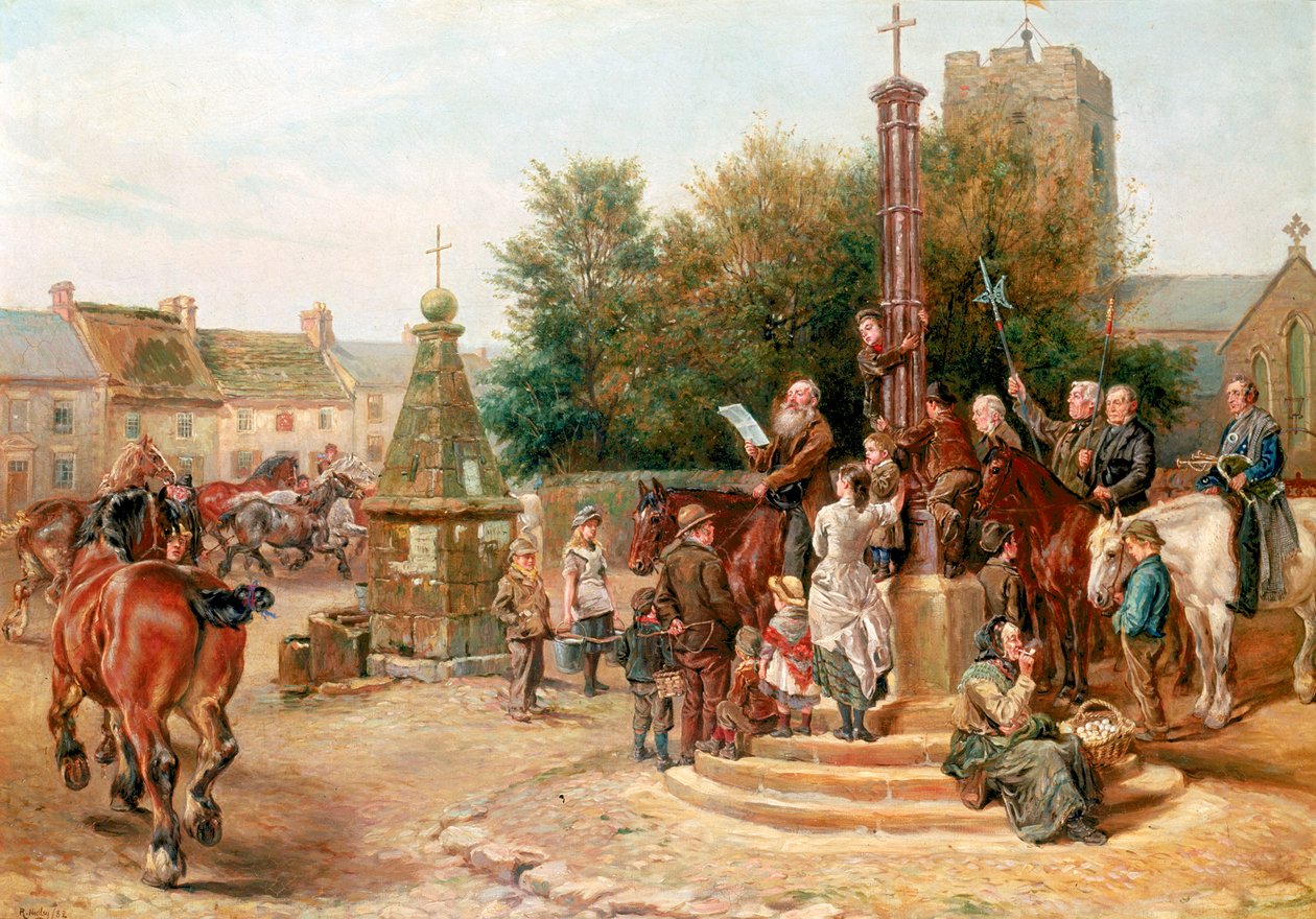 Verkündung des Stagshaw-Marktes in Corbridge von Ralph Hedley