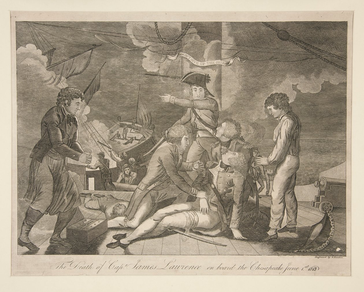 Der Tod von Kapitän James Lawrence an Bord der Chesapeake, 1. Juni 1813 von Ralph Rawdon