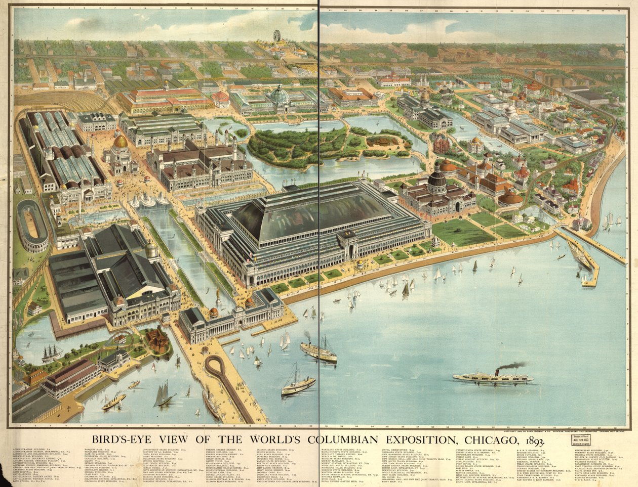 Vogelperspektive der Weltausstellung in Chicago, 1893 von Rand McNally and Company