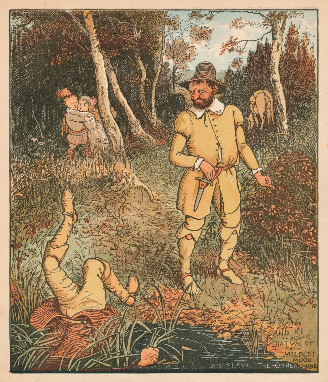 Und der von mildester Stimmung tötete den anderen dort, ca. 1880 von Randolph Caldecott