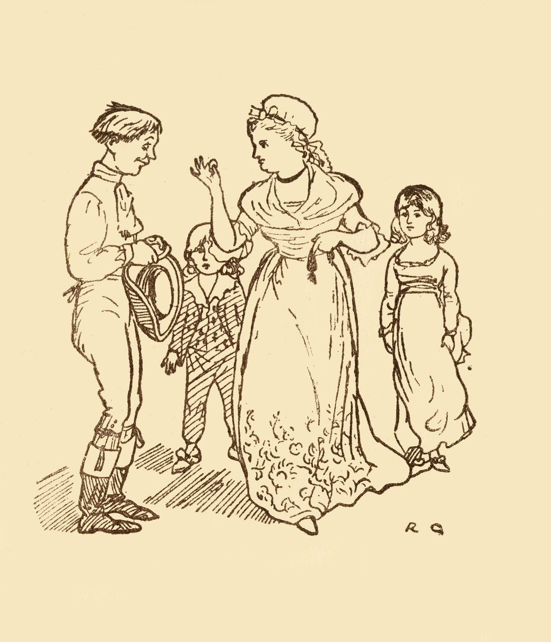 Mrs. Gilpin bezahlt den Postjungen, um ihren Mann zu finden, 1878, um 1918 von Randolph Caldecott