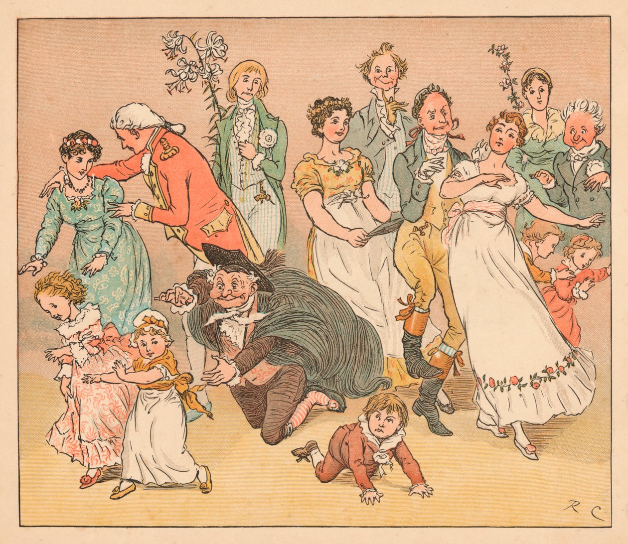 ...und sie alle begannen das Spiel Fang-mich-wenn-du-kannst zu spielen..., um 1885, 1934 von Randolph Caldecott