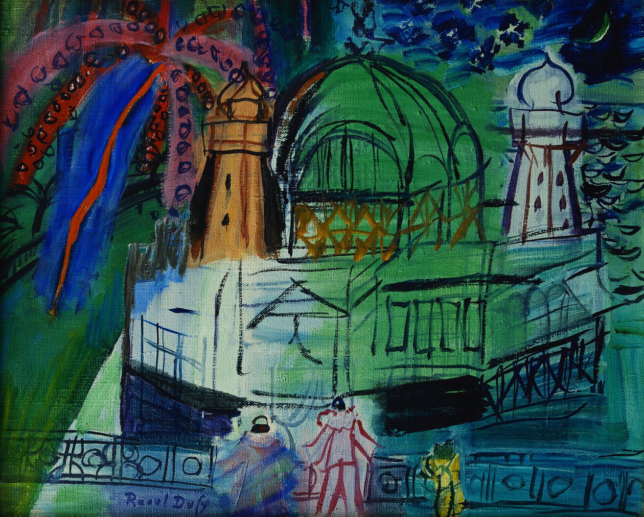Das Casino von Nizza mit zwei Masken Feuerwerk von Raoul Dufy