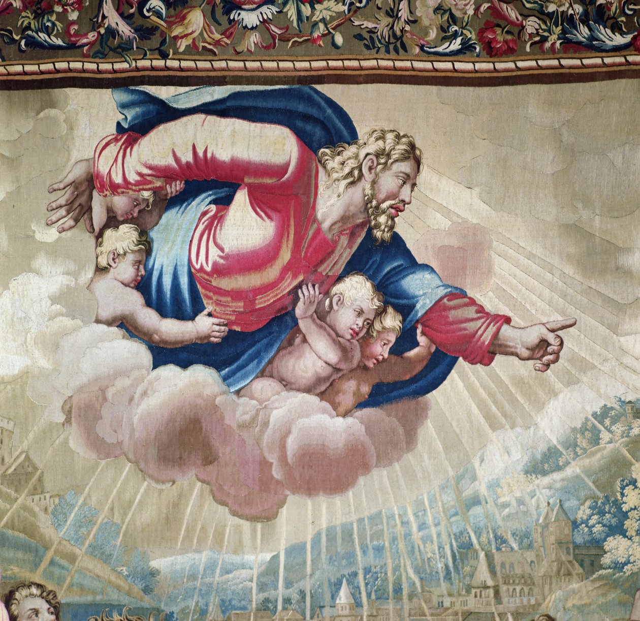 Wandteppich, der die Taten der Apostel darstellt, die Bekehrung des Heiligen Paulus (Detail) von Raffaello Sanzio Raphael