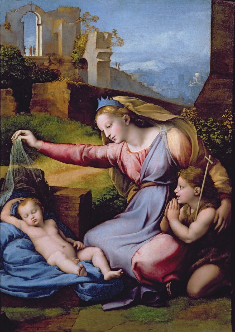 Die Madonna mit dem blauen Diadem oder Die Madonna mit dem Schleier von Raphael