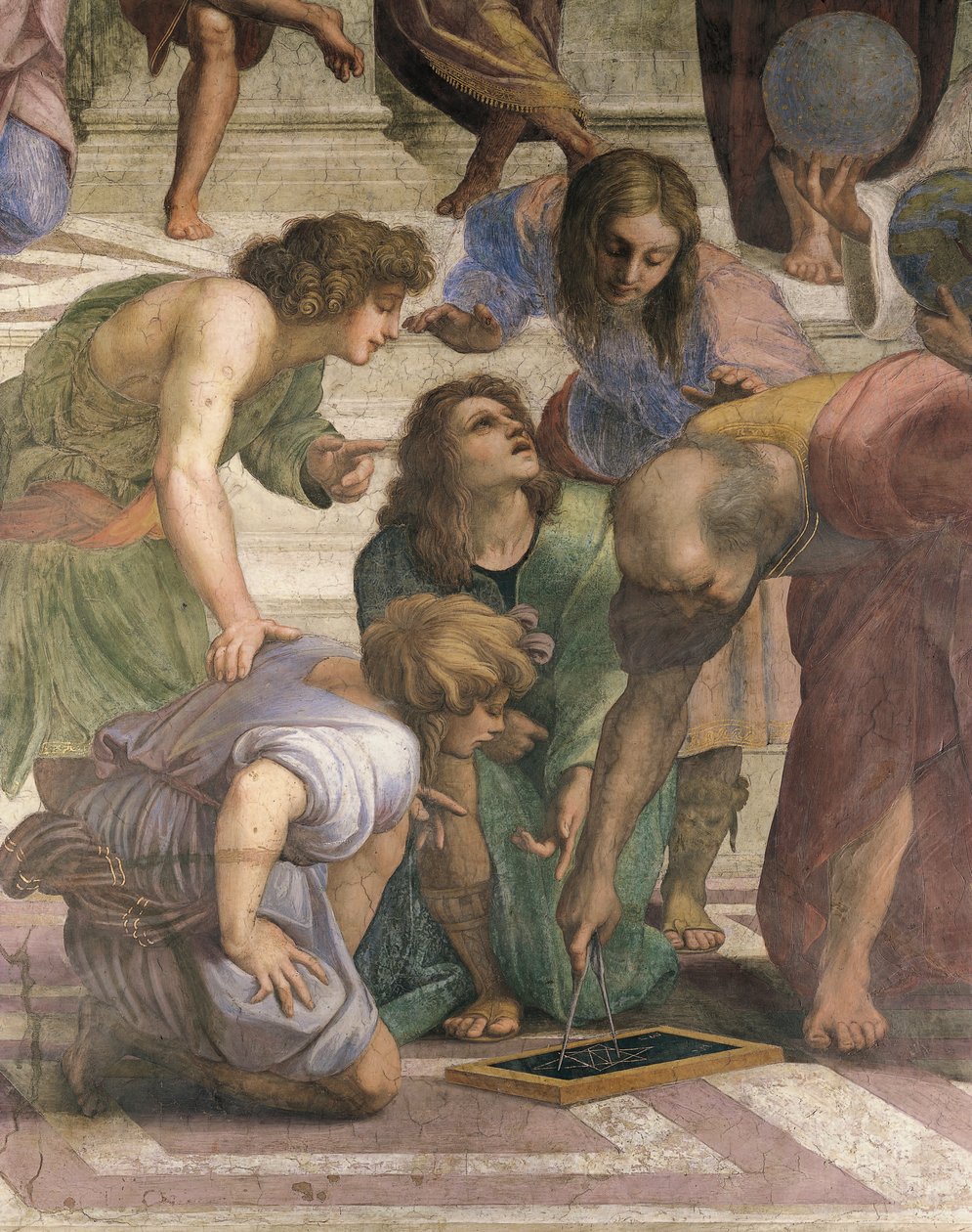 Euklid zeichnet das Hexagramm (Detail) von Raphael (1483 1520)