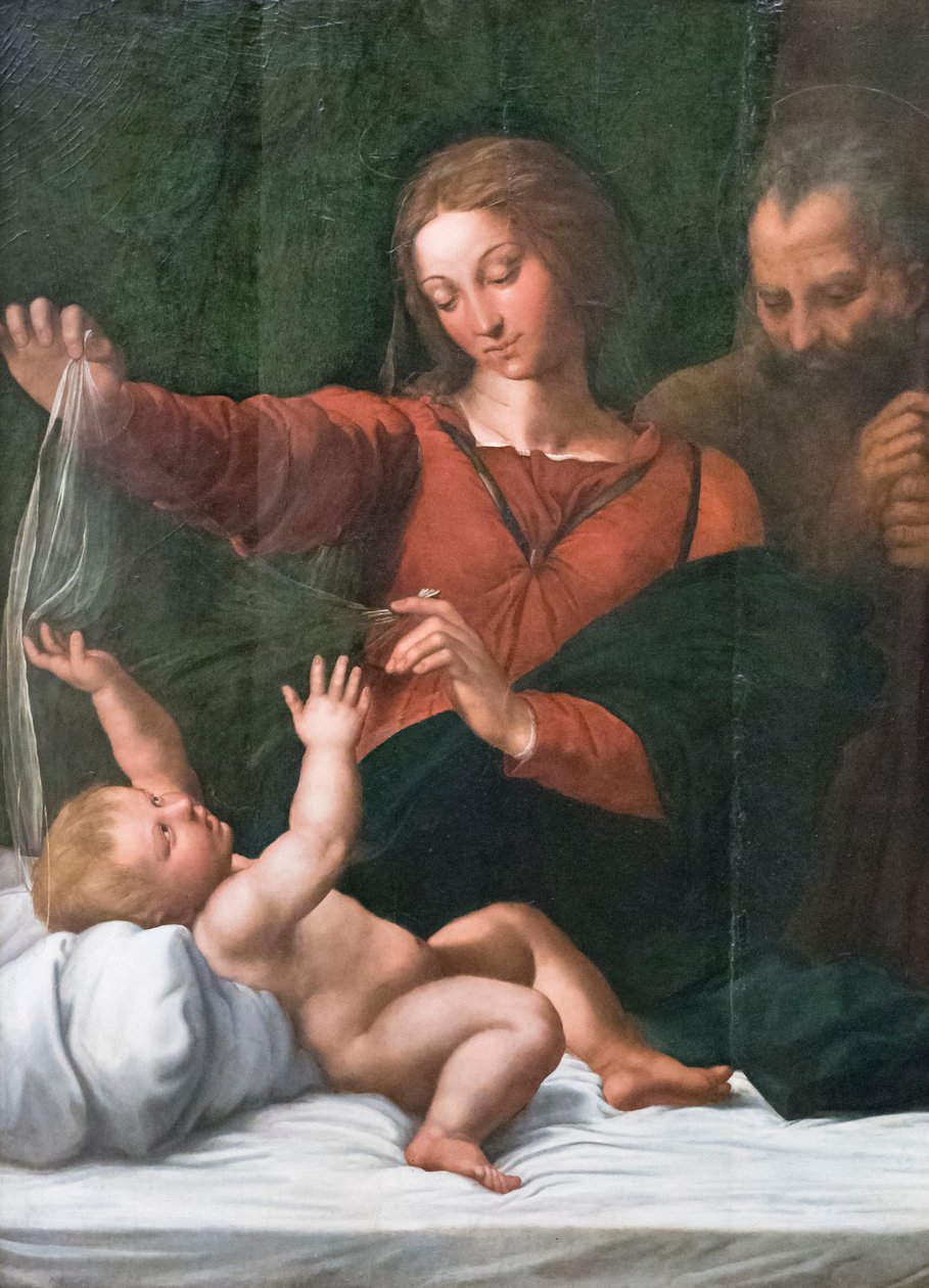 Heilige Familie, auch bekannt als Madonna del Popolo, Madonna di Loreto oder Madonna del Velo von Raphael (1483 1520)