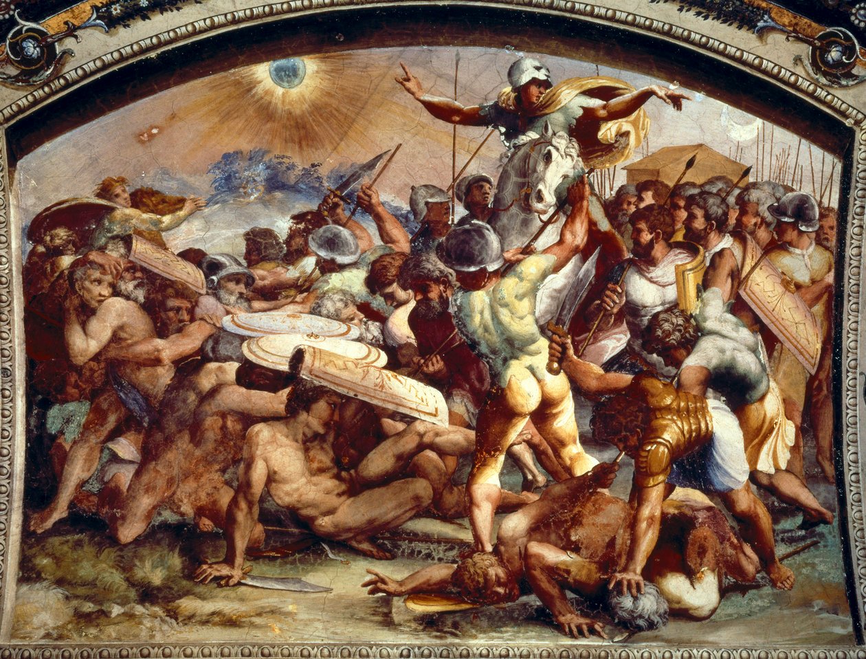 Josua verdunkelt die Sonne, Fresko in der Loggia, Vatikan, ca. 1518-1519 von Raphael