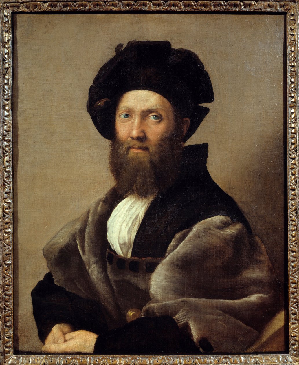 Porträt von Balthazar (Baldassare) Castiglione (1478-1529), italienischer Schriftsteller und Diplomat. Gemälde von Raffaello Sanzio, genannt Raphael (1483-1520) von Raphael