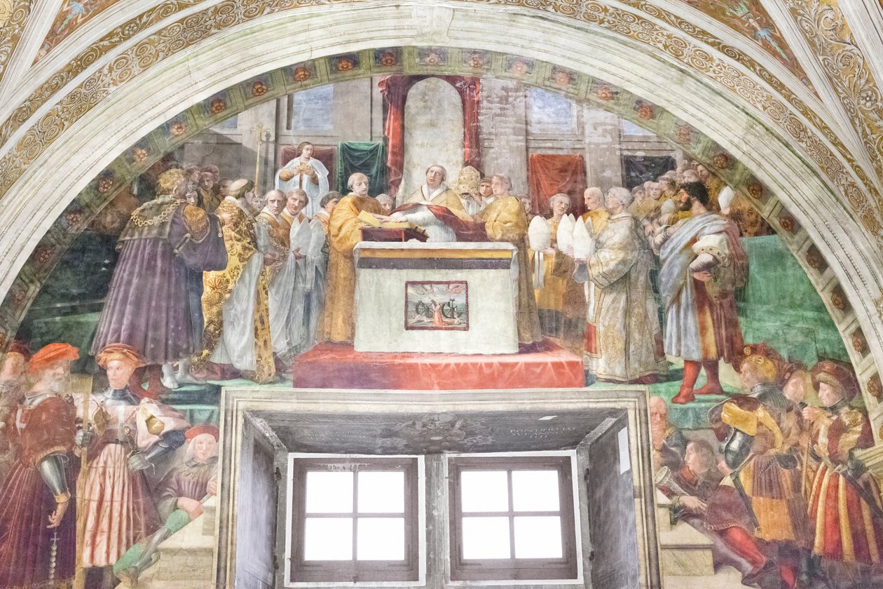 Der Eid Leos III., Raum des Feuers im Borgo von Raphael (1483 1520)