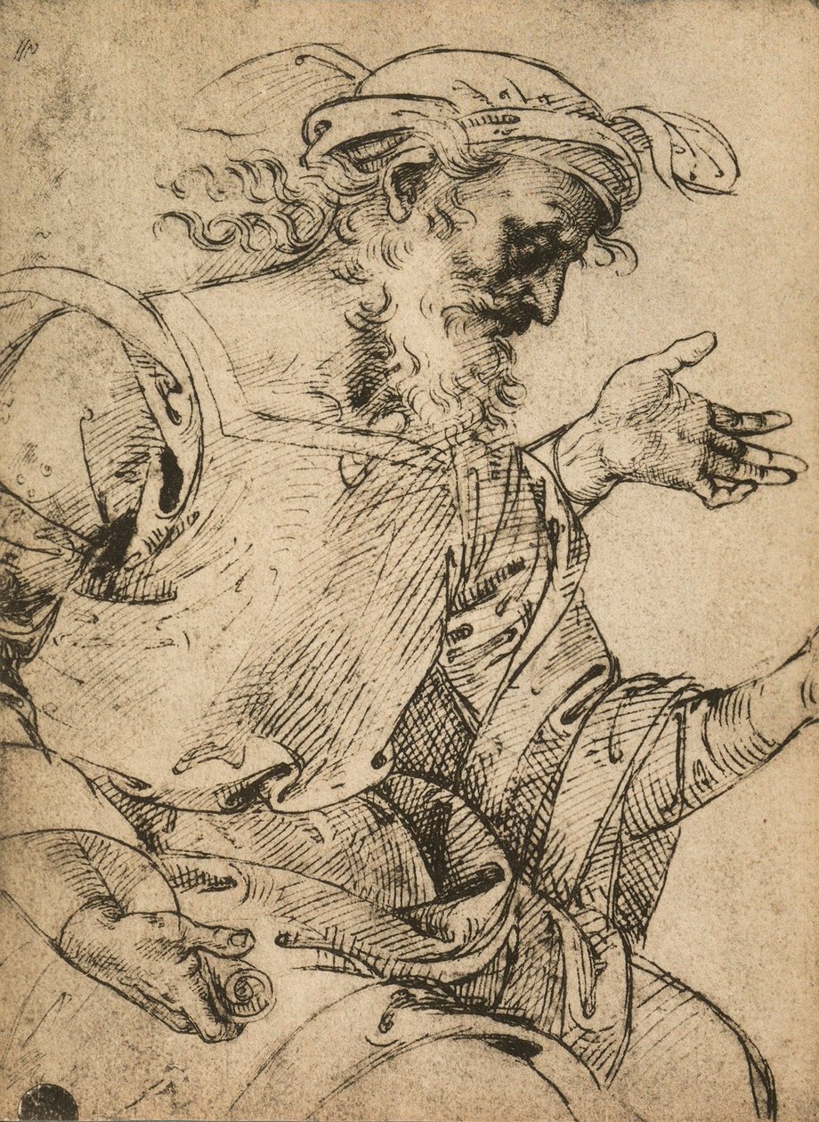 Der Prophet Ezechiel; Zeichnung von Raphael. Gallerie dell