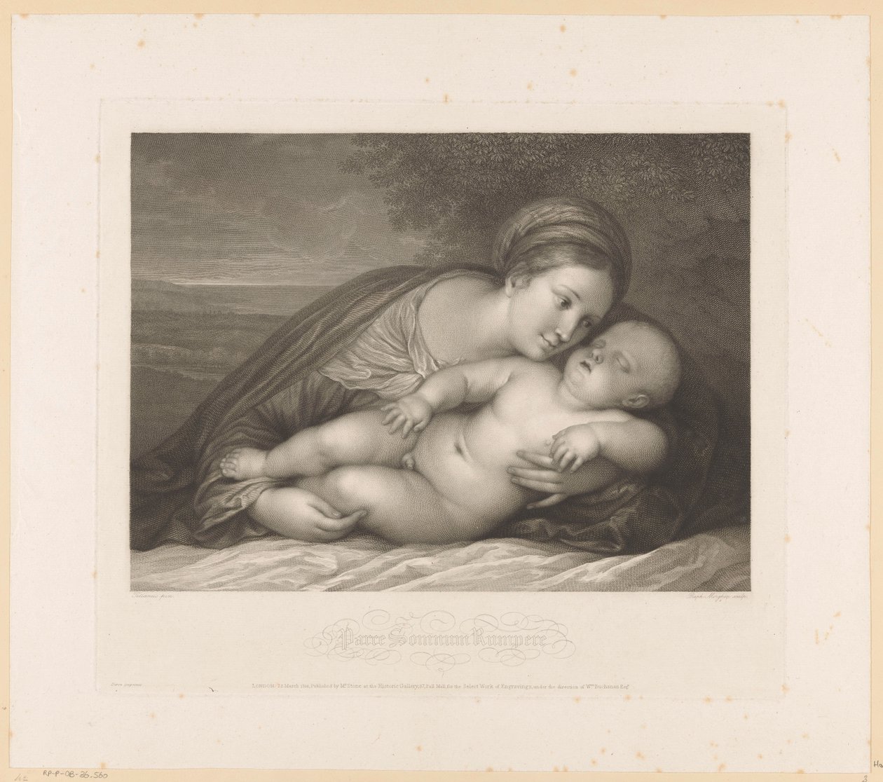 Maria mit schlafendem Kind in Landschaft von Raphael Morghen