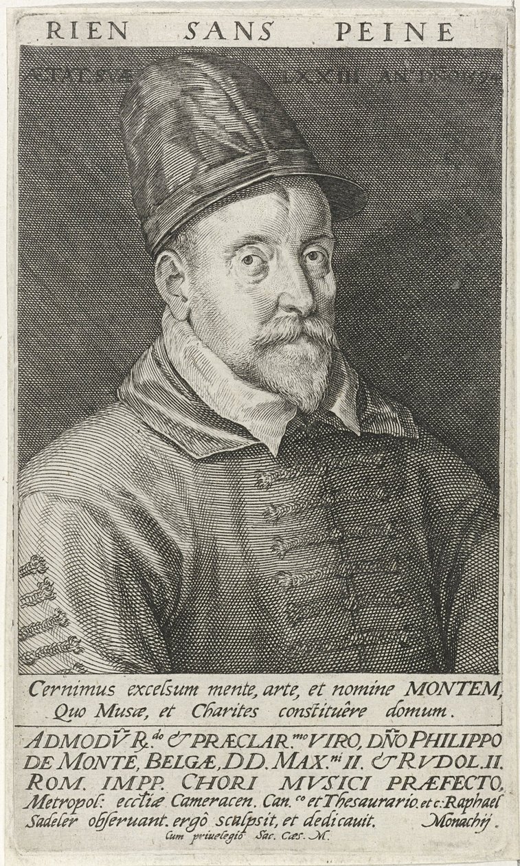 Porträt des Komponisten Philippe de Monte von Raphael Sadeler the Elder