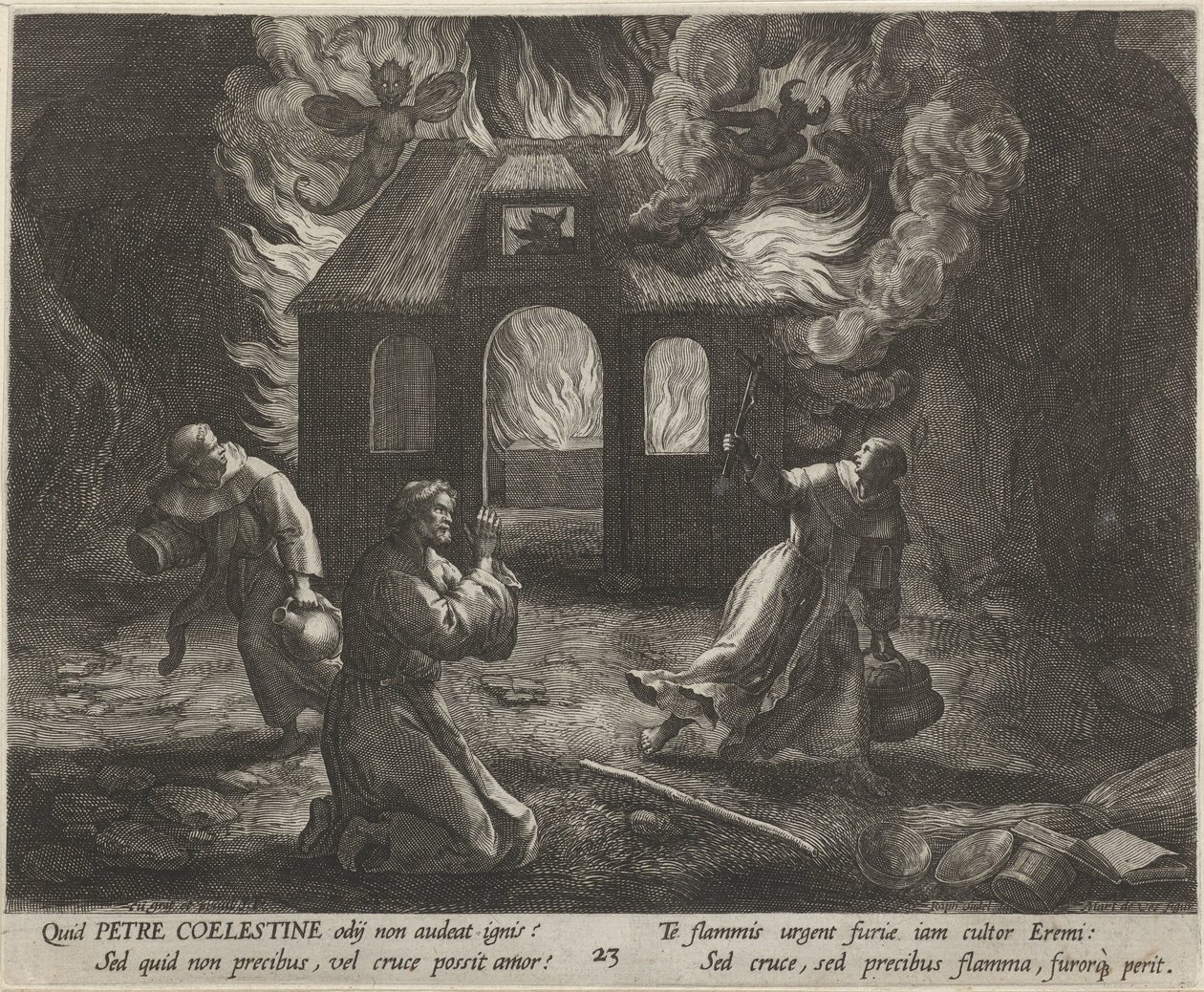Heiliger Petrus Coelestinus als Einsiedler von Raphaël Sadeler (I)