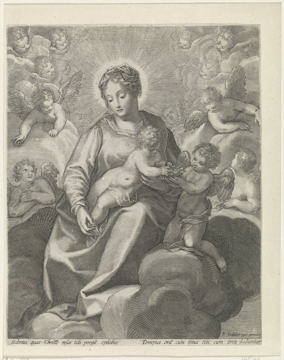 Maria mit dem Christuskind in den Wolken von Raphaël Sadeler (II)
