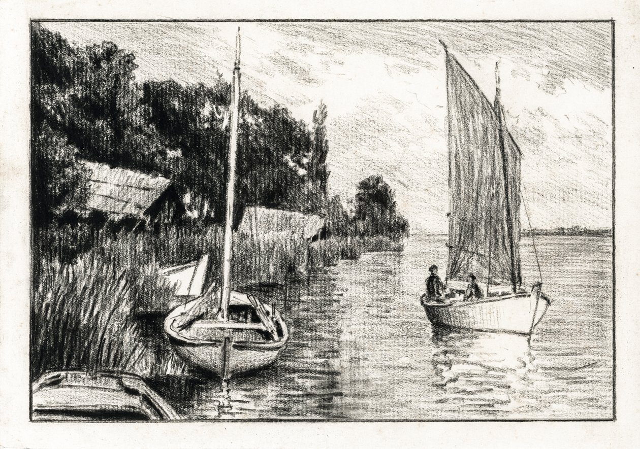 Boote auf der Gironde-Mündung von Raymond Bonnefon