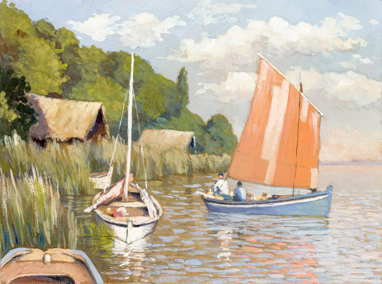 Boote auf der Gironde-Mündung von Raymond Bonnefon
