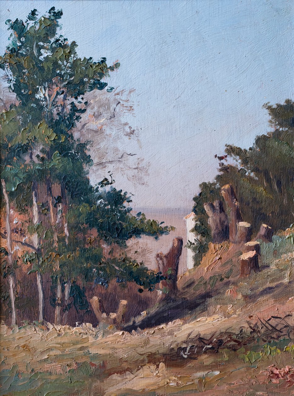 Gefällte Bäume, im Hintergrund, Mündung der Gironde von Raymond Bonnefon