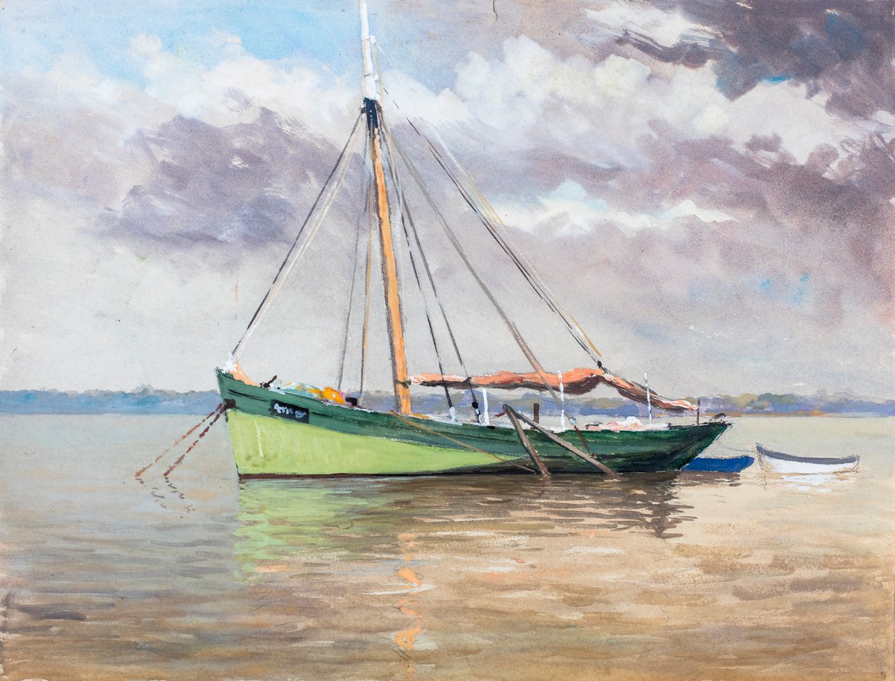 Gouache vor Anker auf der Gironde-Mündung von Raymond Bonnefon