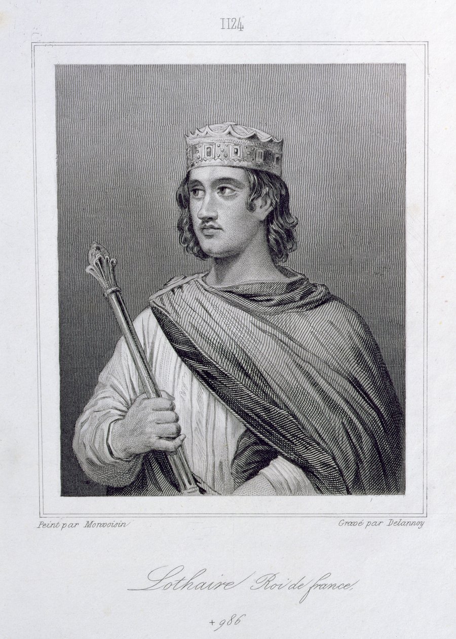 Lothar (941-986), König von Frankreich, graviert von Delannoy von Raymond Quinsac Monvoisin