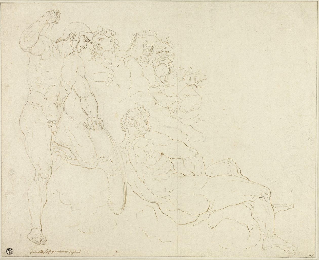 Skizzen von sechs klassischen Figuren von Raymond de Lafage