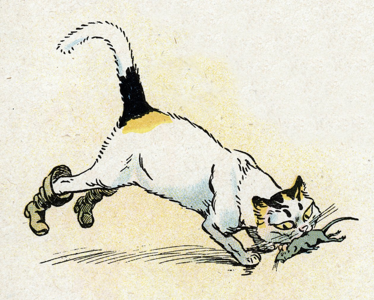"Der gestiefelte Kater" Illustration für die Märchen von Charles Perrault, ca. 1920 von Raymond de la Neziere