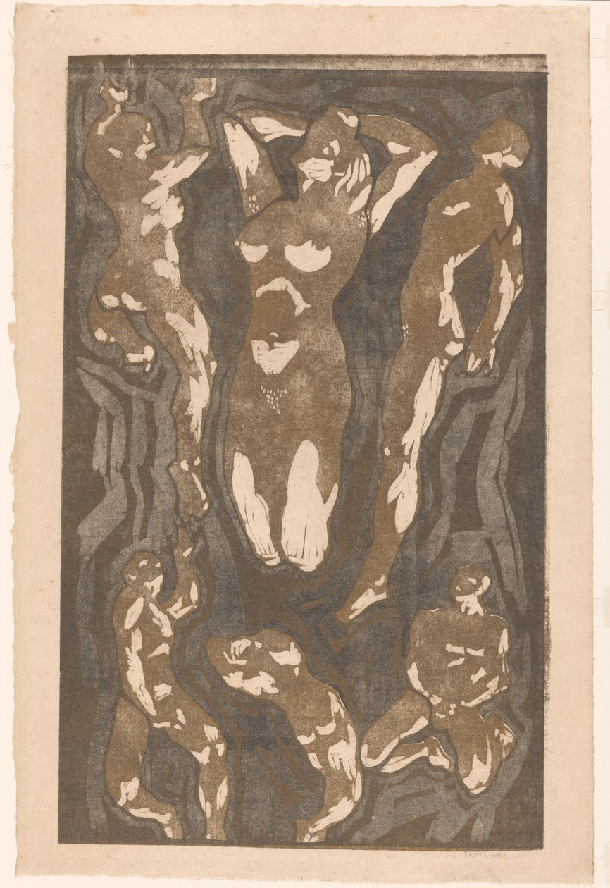 Komposition mit sechs menschlichen Figuren von Reijer Stolk (signed by artist)