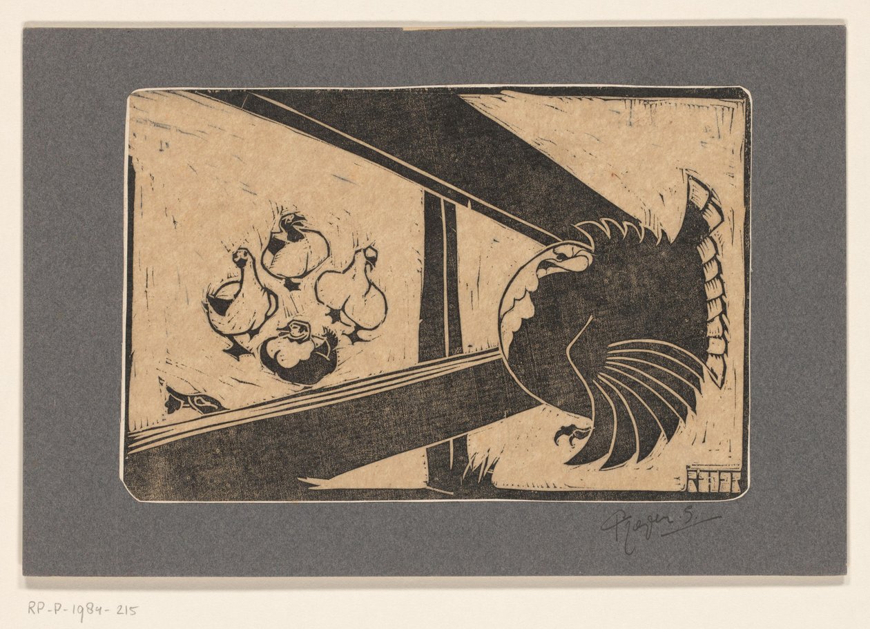 Truthahn und Enten am Zaun von Reijer Stolk (signed by artist)