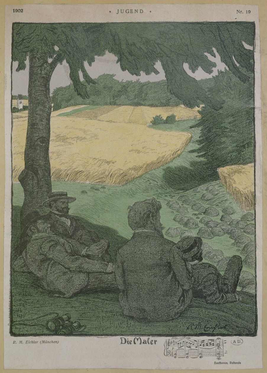 Maler beobachten die Natur, Illustration aus 