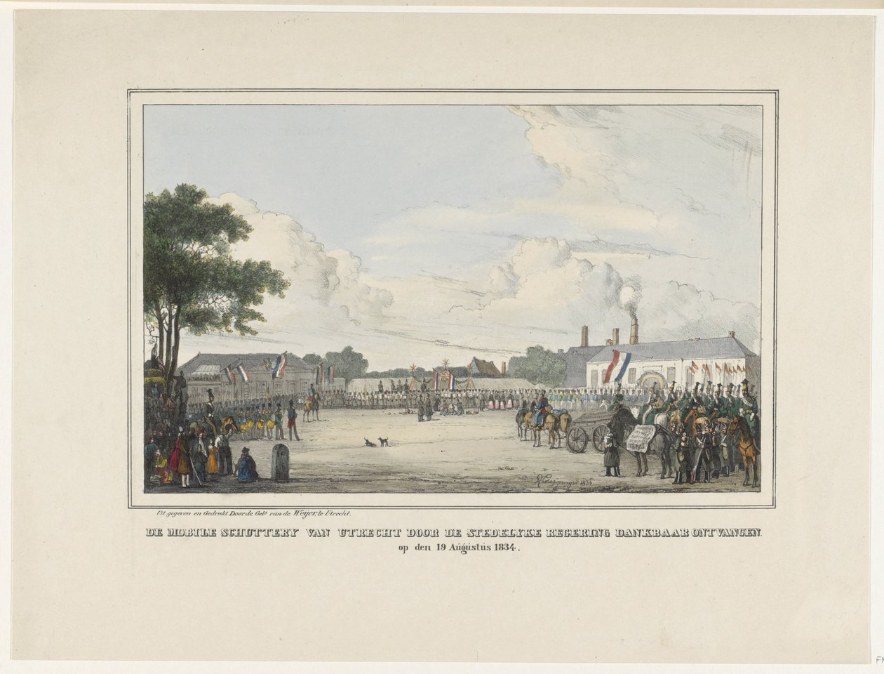 Die Mobile Schuttery von Utrecht dankbar empfangen durch die Städtische Regierung am 19. August 1834 von Reinier Craeyvanger