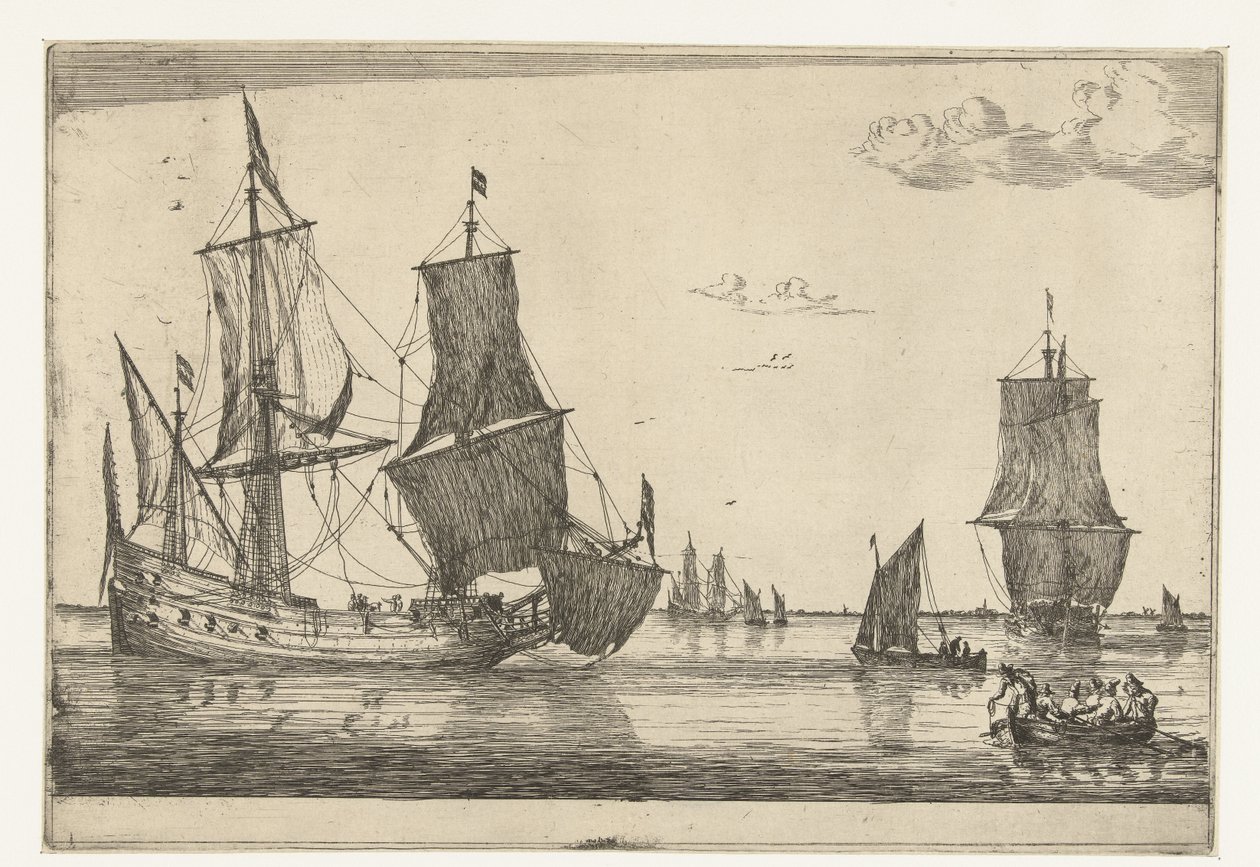 Binnenwasser mit einem Fluitschiff von Reinier Nooms