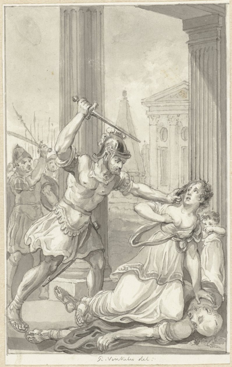 Die Ermordung der Familie von Kaiser Caius von Reinier Vinkeles (I)