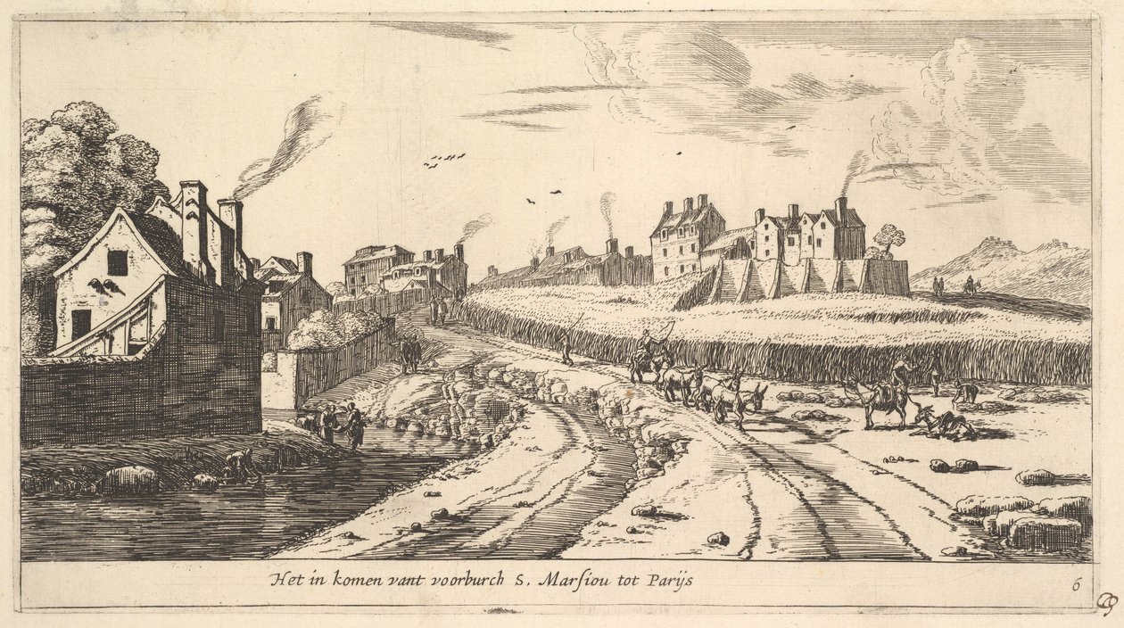 Eingang zum Vorort Saint Marceau bei Paris, 17. Jahrhundert von Reinier Zeeman