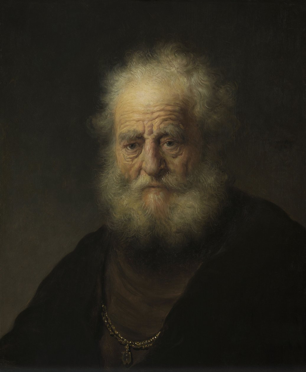 Studie eines alten Mannes mit einer Goldkette von Rembrandt van Rijn