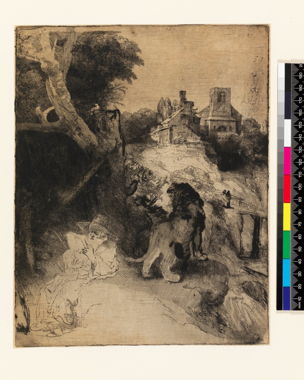 St. Hieronymus in einer italienischen Landschaft von Rembrandt van Rijn