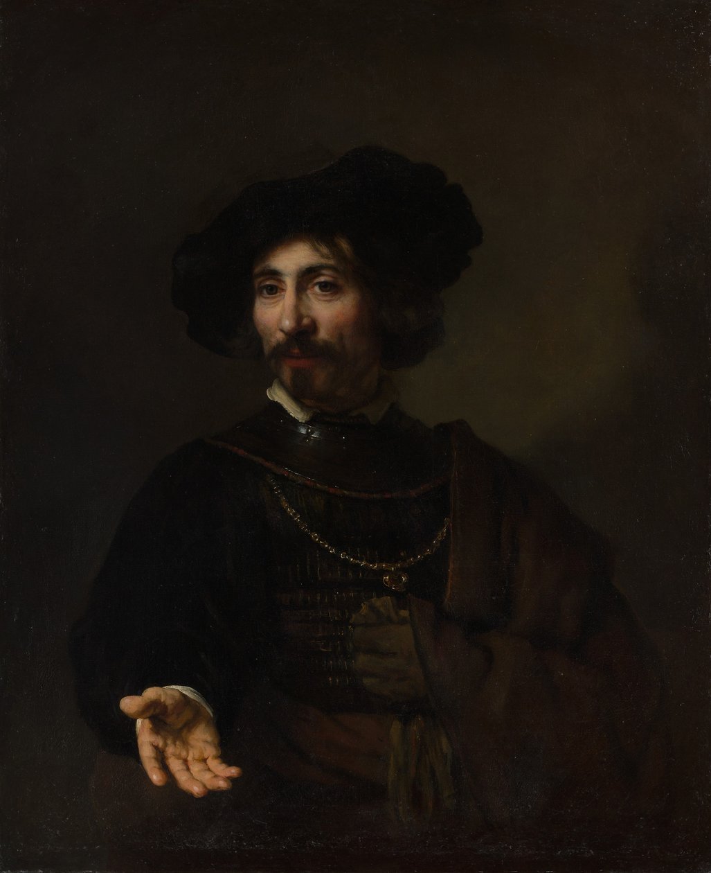 Porträt eines Mannes mit Stahlhalsberge von Rembrandt van Rijn
