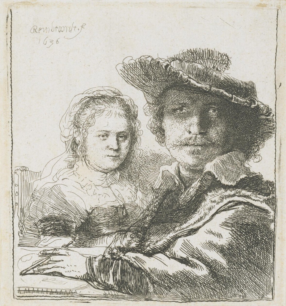 Rembrandt und seine Frau Saskia von Rembrandt van Rijn