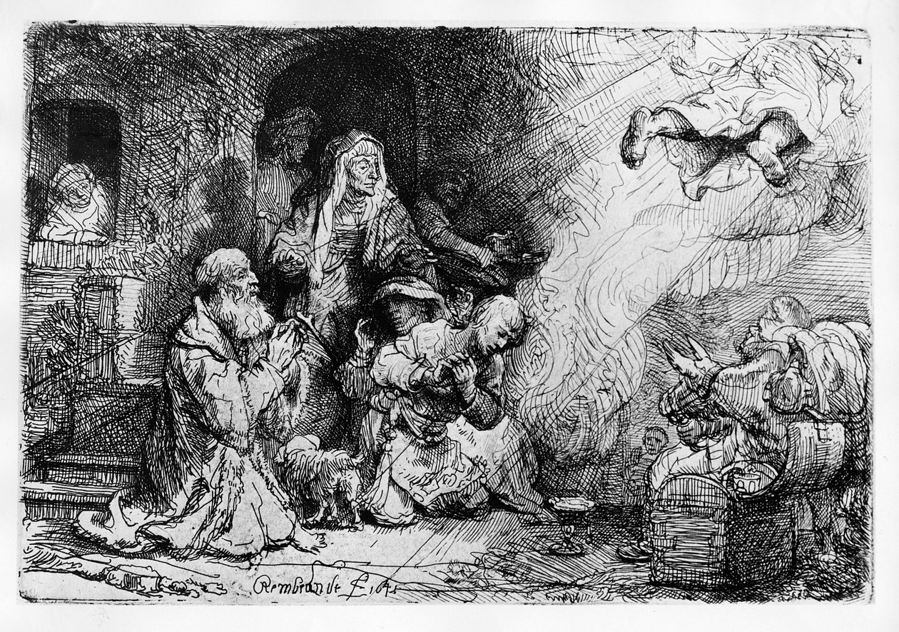 Der Engel verlässt die Familie von Tobias, 1641 von Rembrandt van Rijn