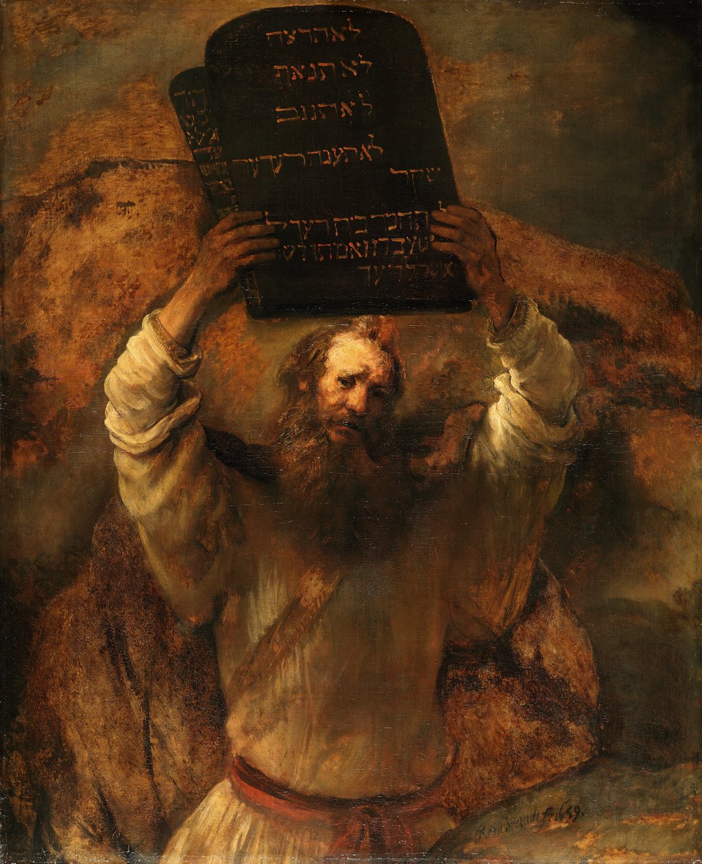 Moses mit den Gesetzestafeln von Rembrandt