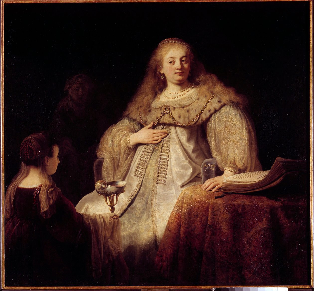Artemise. Artemise I, Königin der Stadt Halikarnassos im 4. Jahrhundert v. Chr. (Gemälde von Rembrandt) von Rembrandt van Rijn