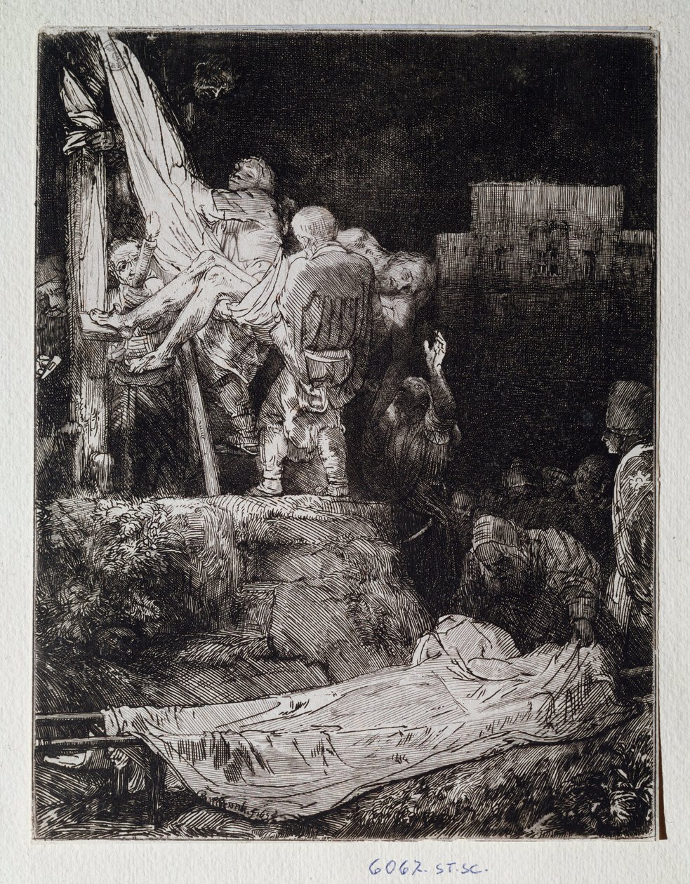 Zeichnung der Kreuzabnahme von Rembrandt Harmenszoon van Rijn von Rembrandt van Rijn