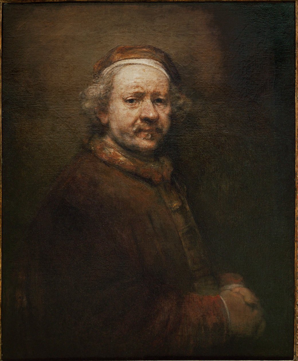 Rembrandt, Selbstporträt im Alter von 63 Jahren von Rembrandt Harmensz. van Rijn